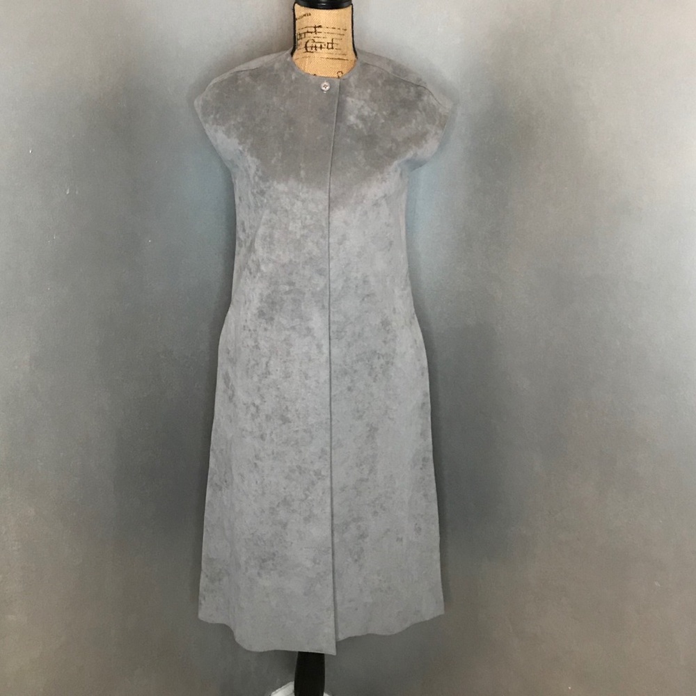 Grey Suede Sleeves Button Down Dress size 4 $26